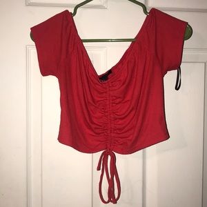 Forever 21 Red scrunch Crop top
